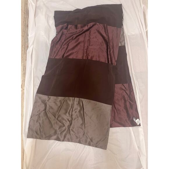 Mark Snider 100% Silk Scarf - Shades of Brown - Made in U.S.A - 24" x 92" - Picture 5 of 6